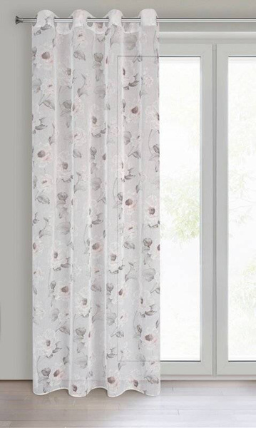 Zavjesa od mat etamina sa cvjetnim motivom 140x250 Bessy