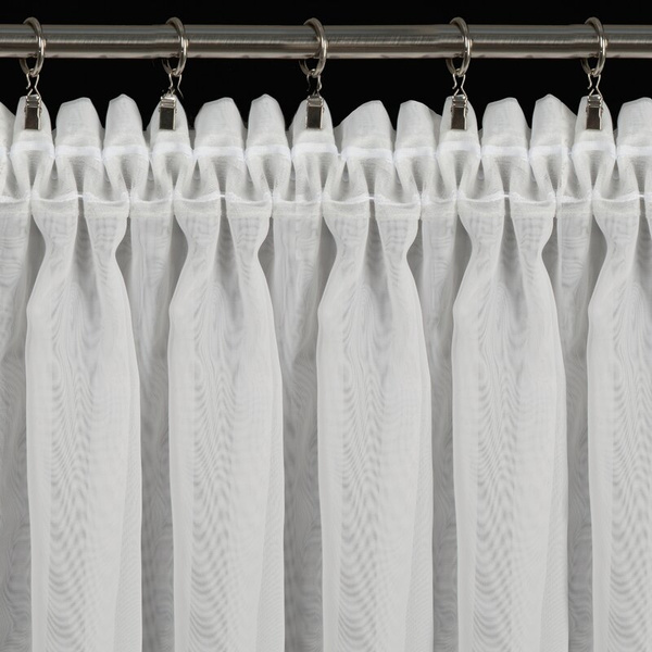 Bijela zavjesa 400x250 cm s ukrasnom čipkom i vezicom - CAROLINE