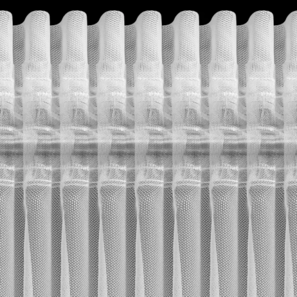 Bijela mrežasta zavjesa ukrašena 3D aplikacijom ruže, 350x270 cm - traka ROSES3 - Eva Minge