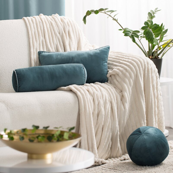 Ukrasni jastuk, kugla O 24 cm od baršuna s kontrastnim rubom Gaja  