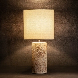 Keramička stolna lampa, abažur od mat tkanine NOA 01 29x60 