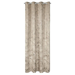 Zavjesa od mekog baršuna s metalik printom s motivom palminog lišća 135x270 Debra