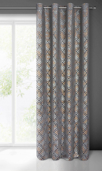 Zavjesa od baršuna sa osjenčanim srebrnim i zlatnim uzorkom u boho stilu 140x250 Areta