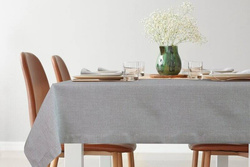 Stolnjak 140x180 s lanenim tkanjem i sjajnim koncem, završen dvostrukom trakom na rubovima BIANCA 2