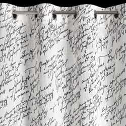 Zavjesa od tkanine s dodatkom lana, ukrašena printom, 140x250 cm,