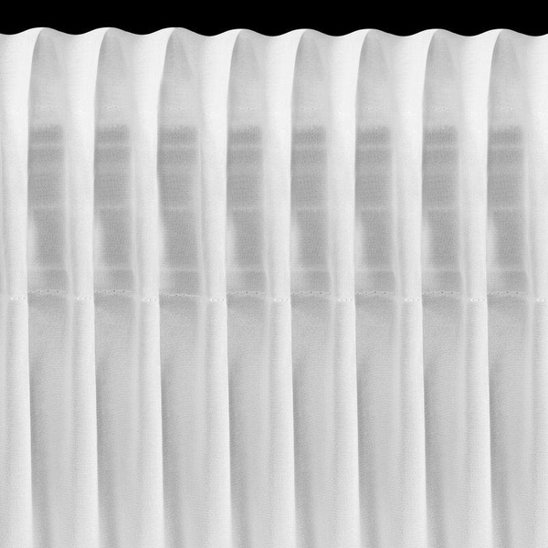 Bijela šifonska zavjesa ukrašena 3D aplikacijom ruže, 400x160 cm, traka - Roses- Eva Minge