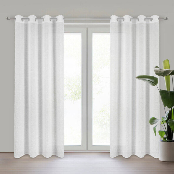 Zavjesa 140x250 AGIS ukrašena dlakavim dodatkom