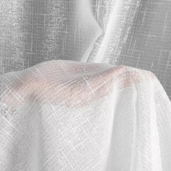Kratka zavjesa, izrađena od tkanine protkane srebrnom niti 290x145 cm bijela EMMA 