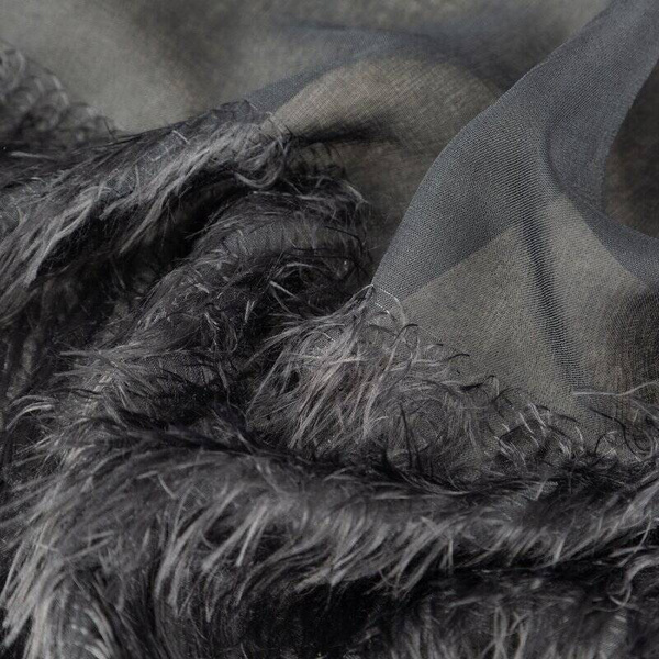 Zavjesa 140x250 od gaze ukrašena moher koncem MARGARET 2 