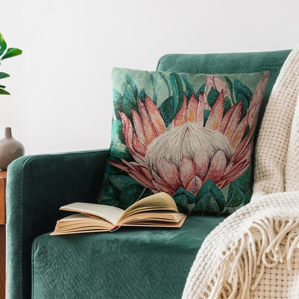 Jacquard jastučnica GOBELIN s motivom egzotične biljke 45x45