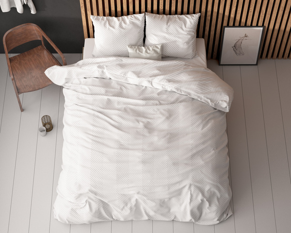 Pamučna posteljina 240x220 Sleeptime bijela sa sivim uzorkom