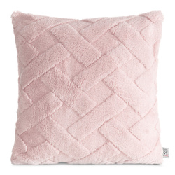 Jastučnica 45x45 cm srebrna od mekog pliša ukrašena reljefnim uzorkom CARO 