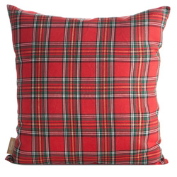 Božićna jastučnica 45x45 cm s kariranim uzorkom i vezom