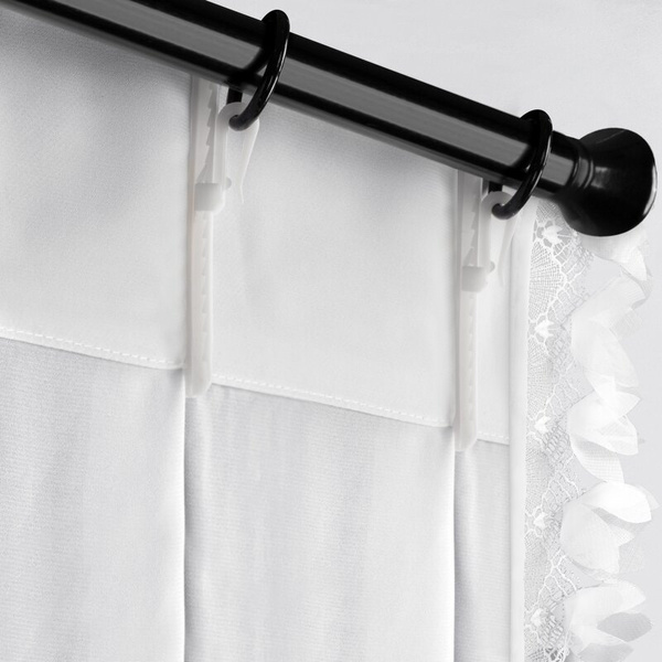 Bijela šifonska zavjesa ukrašena aplikacijom, 80x270 cm , FLEX 1:1,5 - LORETA