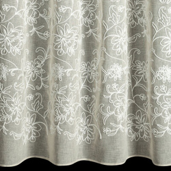 Zavjesa od tkanine prirodnog izgleda ukrašena šenil vezom, 140x250 cm - LILY