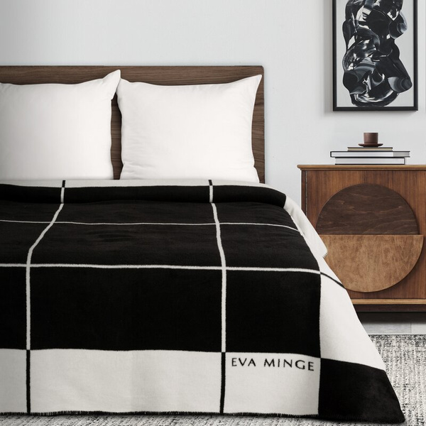 Pamučno-akrilna topla deka 220x240 cm s geometrijskim printom ELEGANTE Eva Minge