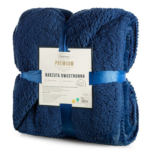 Zimska deka 220x240 cm, dvostrani prekrivač od ugodnog krzna i tkanine s uzorkom janjeće kože, NINA Premium