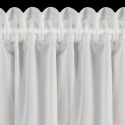 Bijela šifonska zavjesa za kuhinju ukrašena 3D ružama, 40x150 cm- ROSES11 Eva Minge