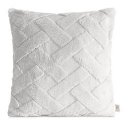 Jastučnica 45x45 cm srebrna od mekog pliša ukrašena reljefnim uzorkom CARO 