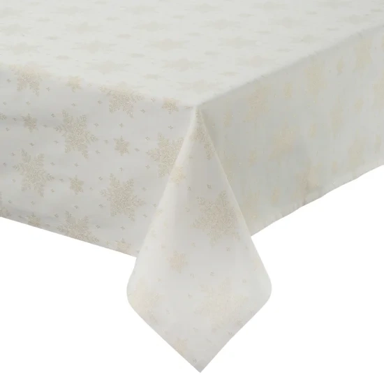 Božićni stolnjak od jacquard tkanine s motivom snježne pahulje protkane zlatnim koncem 135X180 Flash 9