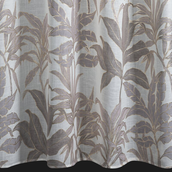 Zavjesa od poluprozirne tkanine ukrašena sjajnim printom, 135x250 cm, zlatne rupice - ANELI