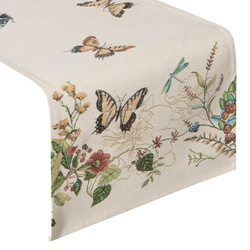 Goblen nadstolnjak 40x100 ukrašen tkanim cvjetnim motivom 