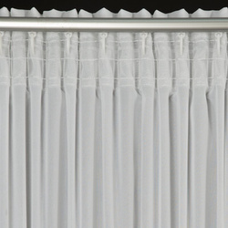 Bijela šifonska zavjesa ukrašena aplikacijom, uključena s uzicama, 400x160 cm - LORETA