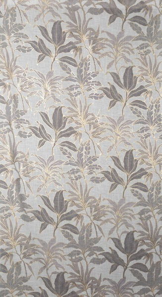 Zavjesa od poluprozirne tkanine ukrašena sjajnim printom, 135x250 cm, zlatne rupice - ANELI