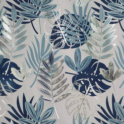 Zavjesa 140x250 s motivom egzotičnog lišća i sjajnim printom Malta