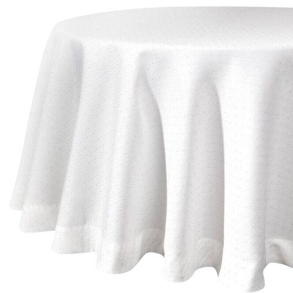 Okrugli stolnjak ukrašen srebrnim sjajnim koncem s elegantnom trakom ∅ 150 cm Eliza 