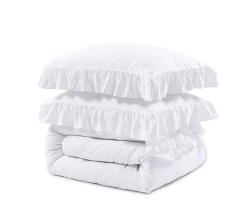 Elegantna bijela posteljina s volanima 140x200/220 RufflesWhite