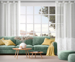 Zavjesa 140x250 od gaze ukrašena moher koncem MARGARET 2 