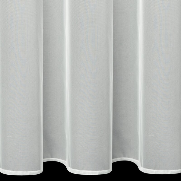 Bijela mrežasta zavjesa ukrašena cvijećem i malim 3D perlicama, 140x250 cm- JASMIN 3 Eva Minge