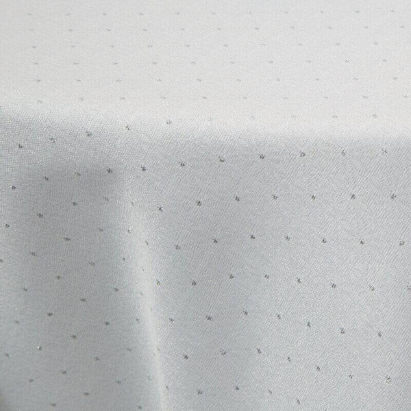 Okrugli stolnjak ukrašen srebrnim sjajnim koncem i elegantnom trakom ∅ 120 Ellen