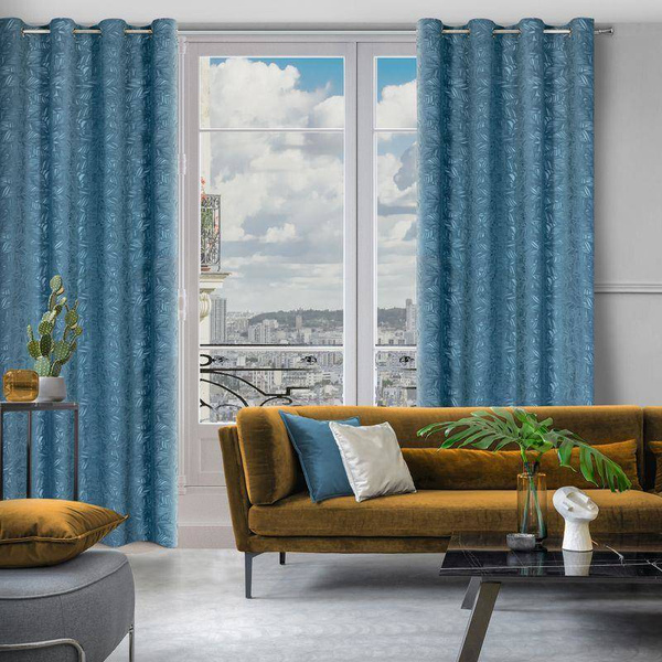 Zavjesa od mekog baršuna s uzorkom izrezanog lišća 140x250 octavia