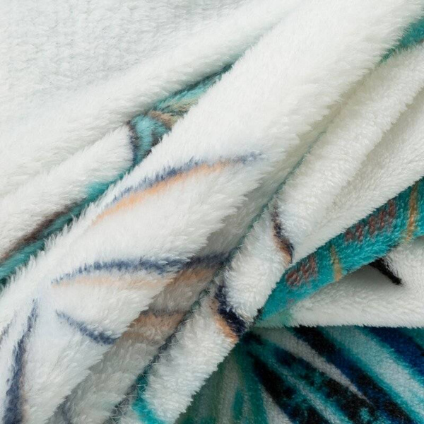 Pokrivač mekan i ugodan na dodir s printom plavog lišća 150 X 200 PILAR