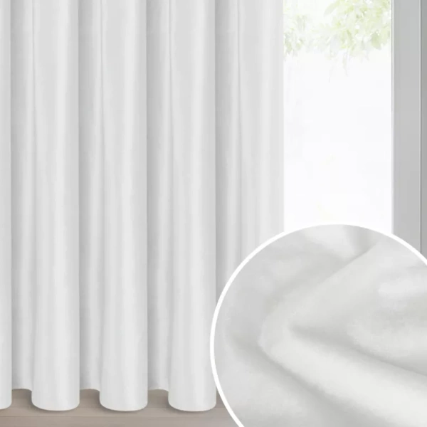 Srebrna zavjesa od sjajnog baršuna 140x270 cm traka - CAMERON