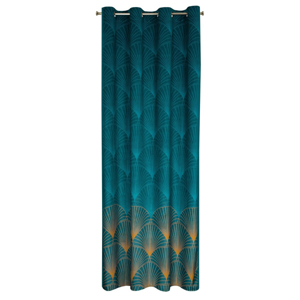 Zavjesa od mekanog baršuna s motivom lotosovog lista 140x250 na ušicama, Limited Collection Lotos 2