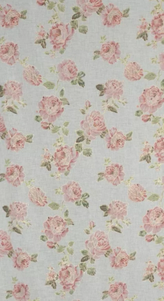 Zavjesa 140x250 ukrašena printom ruža s dodatkom zlata, izrađena od gaze, MELA 