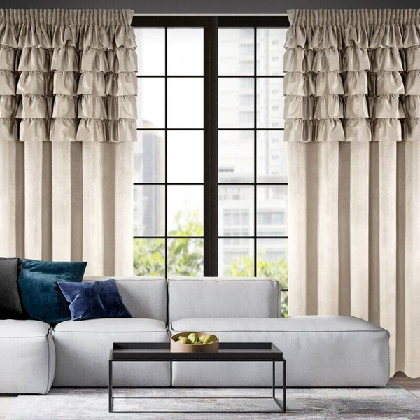 Zavjesa 140x270 na traci AURA s volanima