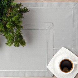 Set od 4 klasične sive podmetači za stol s nježnim srebrnim obrubom, 30x40 Madele 