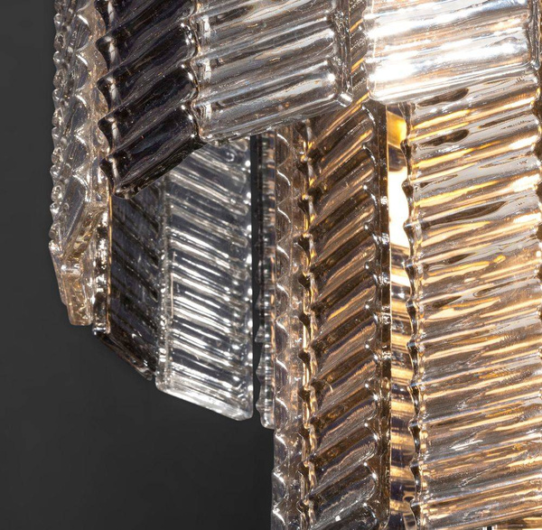 Lampa DALIA s pravokutnim staklenim privjescimana 42x50 zlata