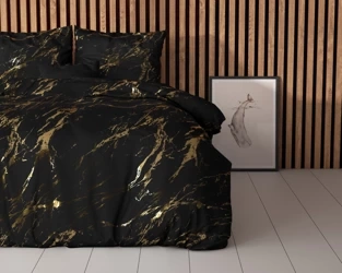 Posteljina s printom koji imitira mramor 140x220 mikroperkal 