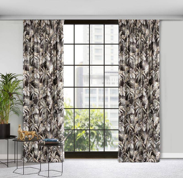 Zavjesa gotova  rodos trakasta 140x270 cm crna