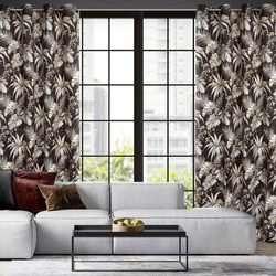 Zavjesa od mekog baršuna s printom egzotičnog lišća 140x250 cm Megi