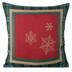 Tapiserija jastučnica s božićnim motivom rešetke i zlatne pahulje 45x45 Cherry