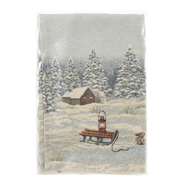 Tapiserijski nadstolnjak 45x140 cm ukrašen božićnim motivom