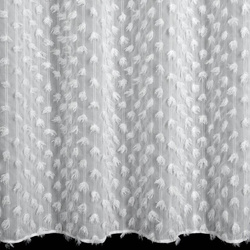 EVA MINGE gotova zavjesa 135x250 od šifonske tkanine ukrašena pomponima s dodatkom sjajnog konca AURELIA 