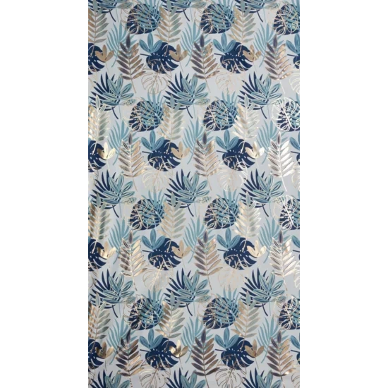 Zavjesa 140x250 s motivom egzotičnog lišća i sjajnim printom Malta
