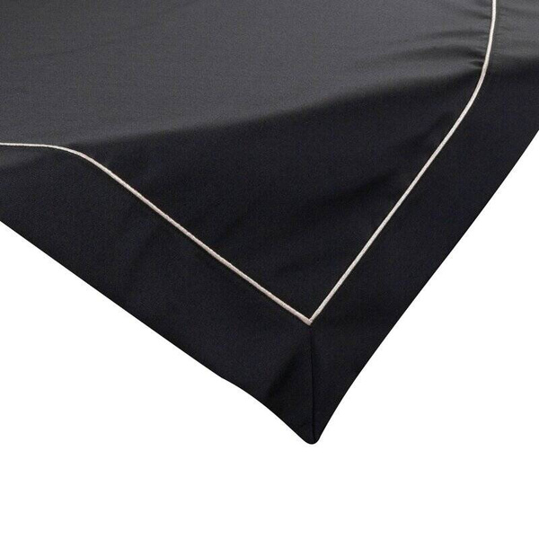 Crni stolnjak s nježnim srebrnim obrubom 85x85 Madele